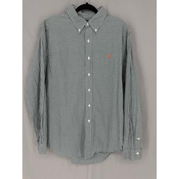 Vintage Ralph Lauren Shirt Mens XL Green Check Plaid Button Down Pony Cotton - Picture 1 of 9
